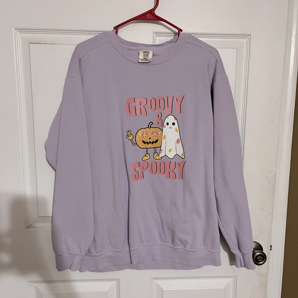 Comfort Colors | Groovy and Spooky Sweatshirt - Sz L